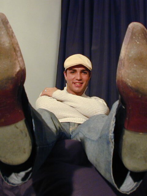 Junior’s boots smell of sweat and leather