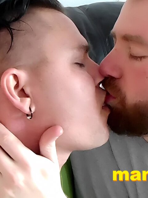 Leo Blue licks Kaleb DeWulf’s mouth and makes him moan