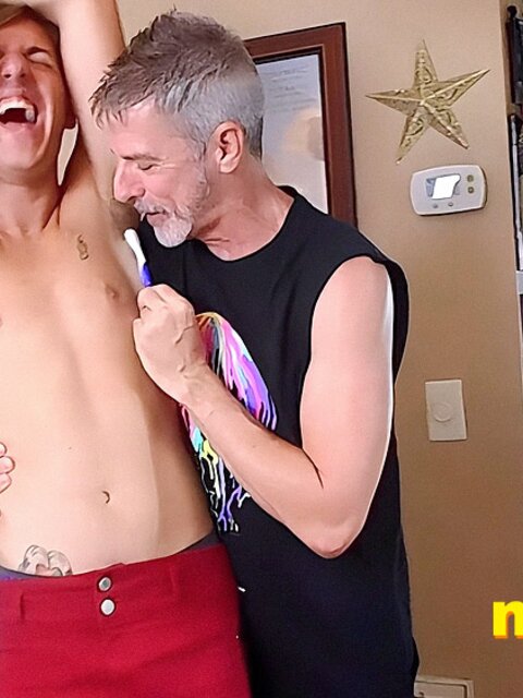 Richard Lennox torments Devin Jones with tickling tools
