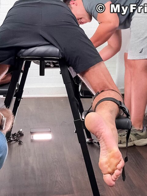 Dan Edwards tickles Luca until he begs for mercy