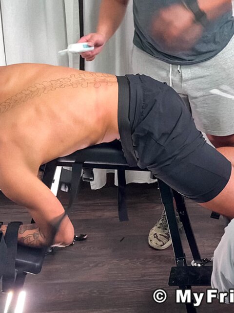 Dan Edwards tickles Luca until he begs for mercy