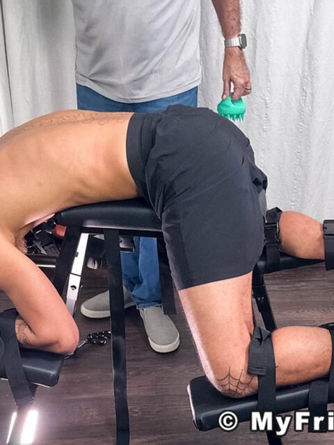 Dan Edwards tickles Luca until he begs for mercy