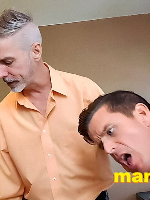 Richard Lennox drags Jeff Drizzle by ear around house