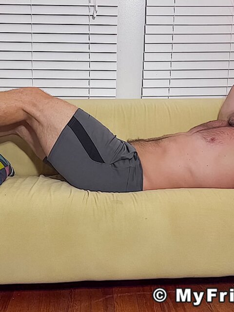 Dan Edwards tickles Clay’s size 12 feet with tools