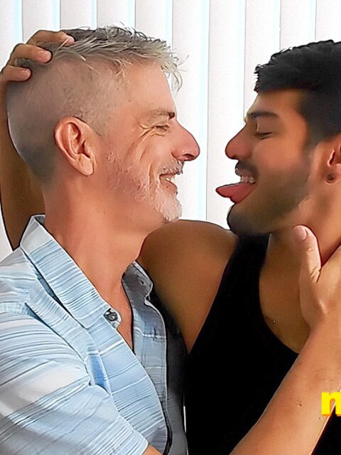 Richard Lennox and Sebastian Cums kiss deep and hard