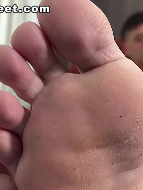 Matthew J relaxes with bare feet and teases you