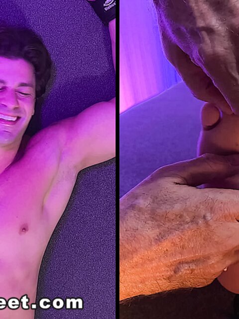 Dan Edwards uses fingers to tickle Aldo’s bare feet