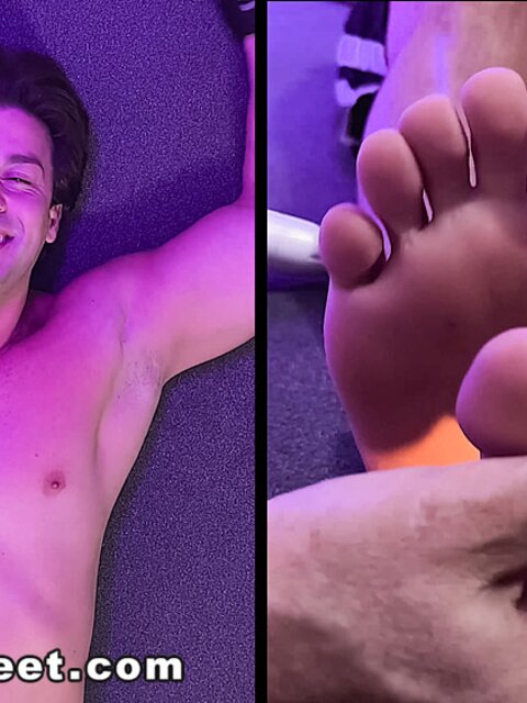 Dan Edwards uses fingers to tickle Aldo’s bare feet