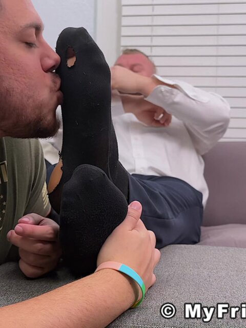 Dan Edwards licks Girth’s feet and makes him feel good