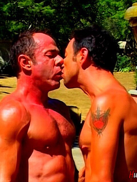 Michael Vista and Sergio kiss and fuck by the fountain
