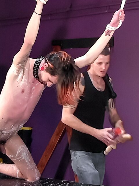 Johnny Lust endures bondage and ass play from dominant Chad