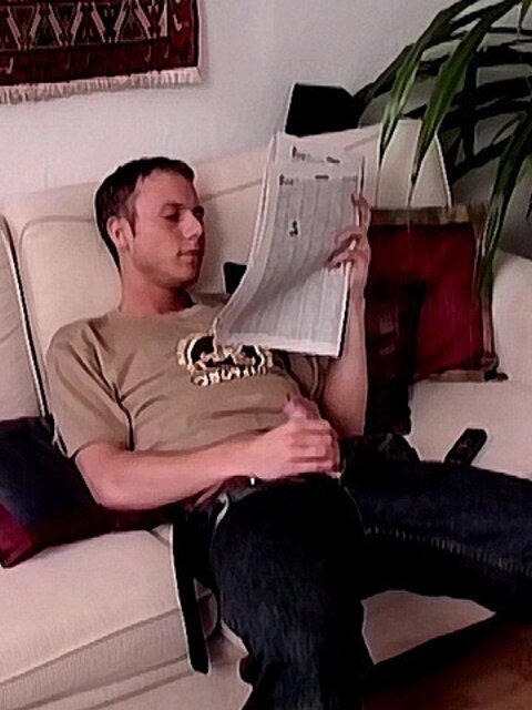 Itholi catches Zdenek jerking off and decides to suck his big uncut cock