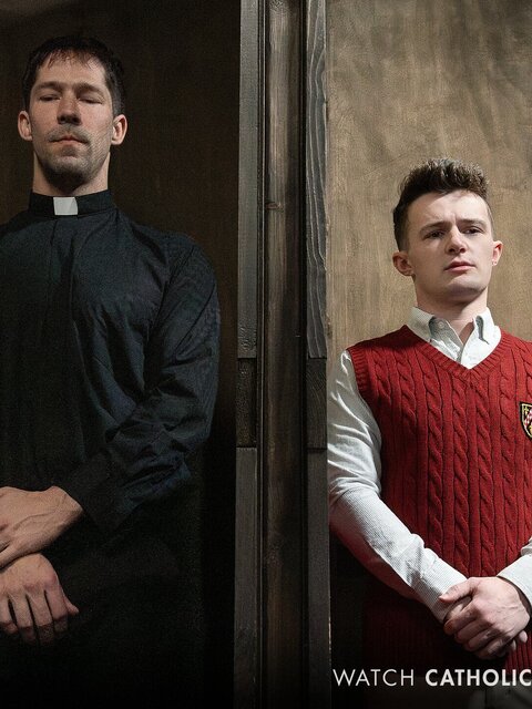 Reverend Eddie Patrick fucks Grant Ducati raw in the confessional