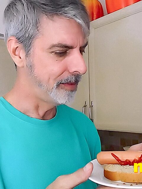Richard Lennox gets humiliated and eaten by his giant step-dad in the kitchen