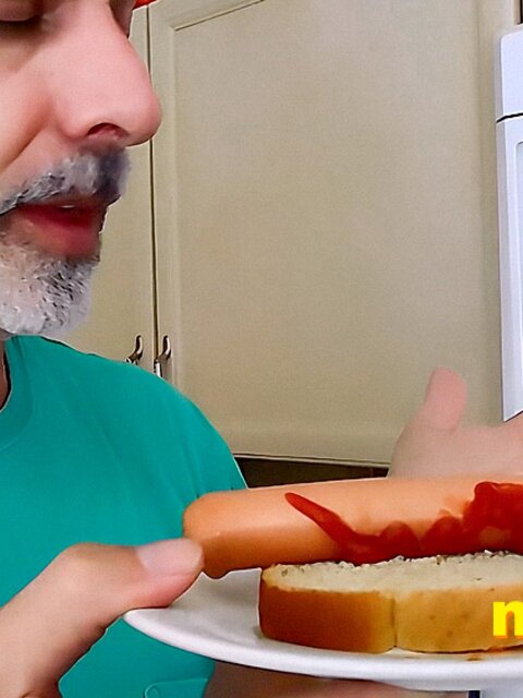 Richard Lennox gets humiliated and eaten by his giant step-dad in the kitchen