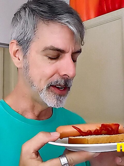 Richard Lennox gets humiliated and eaten by his giant step-dad in the kitchen