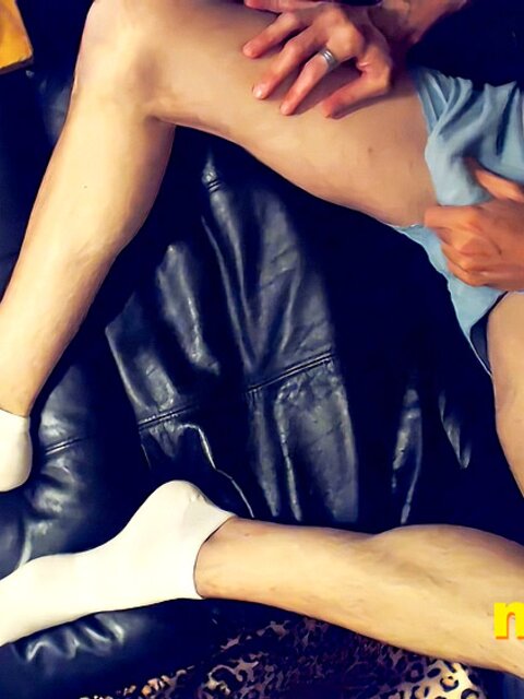 Richard Lennox strokes his cock after a long foot fetish cam show