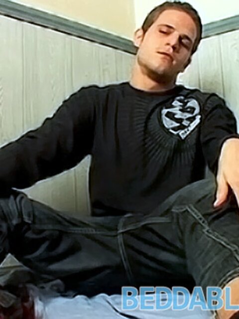 Handsome Welsey Kincaid jerks off hard and cums all over himself