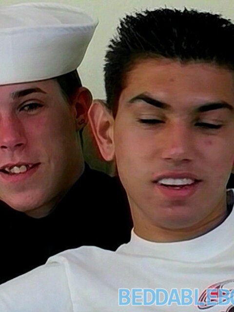 Luis takes Mark Woods’s cum on face