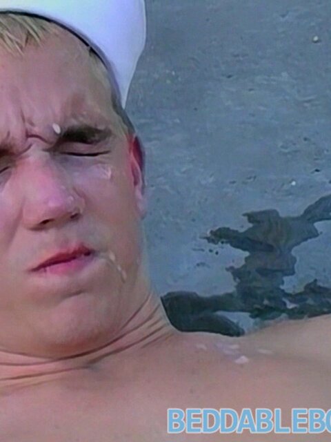 Kyle McDermot rams horny twink Justin Lake by poolside