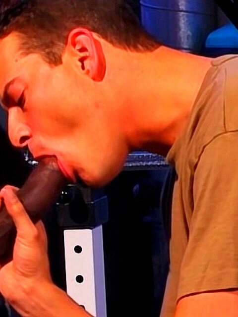 Brandon Tamarin bends over to take Bam’s big black cock deep inside