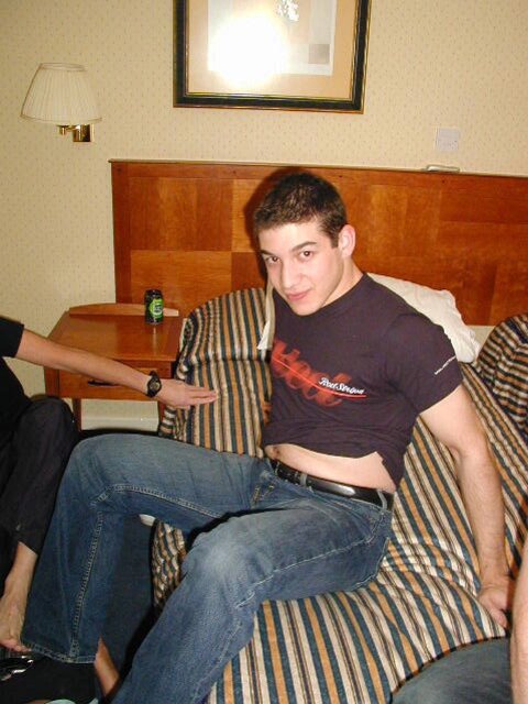 Ben and Peter show off sweaty socks before footplay begins