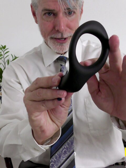 Richard Lennox shows off his vibrating cock ring live