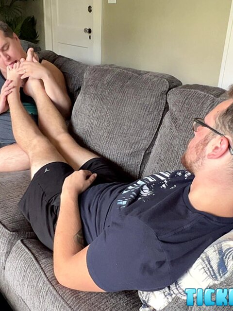 CDubs smiles as Matt tongues the dirt off his soles
