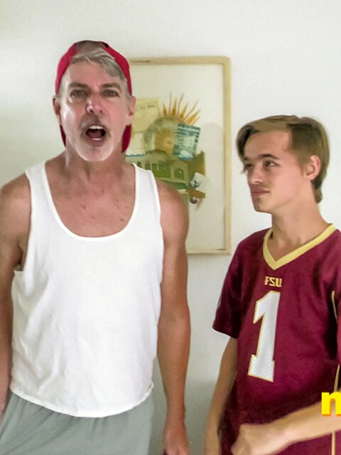 Richard Lennox drags Frank Funsize to the coach’s office
