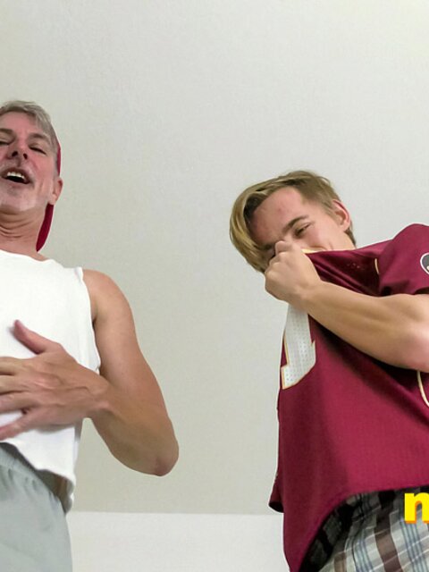 Richard Lennox drags Frank Funsize to the coach’s office