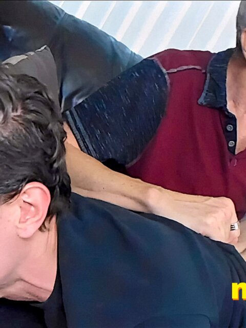 Richard Lennox spanks bratty Aiden Valentine over his tighty whities