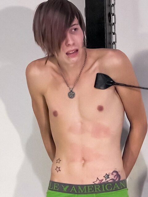 Anthony Fiasco is tied naked while Aiden Vanity pulls his rope