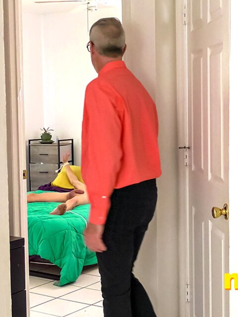 Richard Lennox shows off his tickling boy Frank Funsize at home