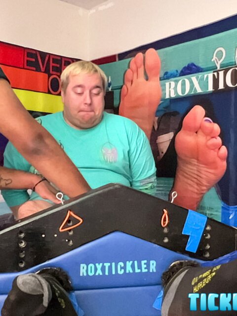 Interracial foot fetish and tickling domination with J and chubby Matt
