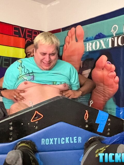 Interracial foot fetish and tickling domination with J and chubby Matt