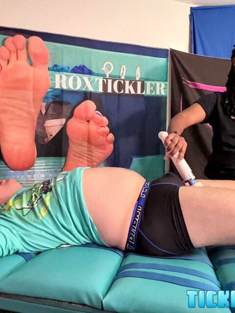 Interracial foot fetish and tickling domination with J and chubby Matt