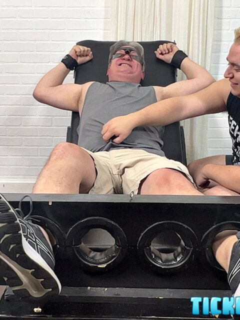 Matt teases Achilles’s feet and body for a long tickle session