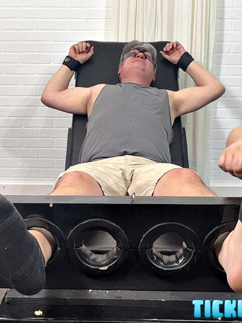 Matt teases Achilles’s feet and body for a long tickle session