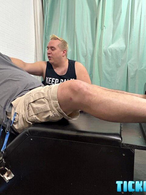 Matt teases Achilles’s feet and body for a long tickle session