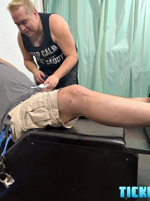 Matt teases Achilles’s feet and body for a long tickle session