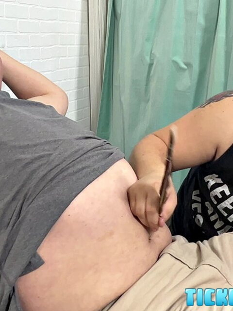 Matt teases Achilles’s feet and body for a long tickle session