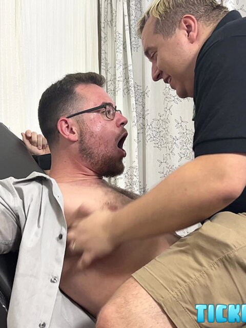Matt catches CDubs jerking off and makes him sit in tickle chair
