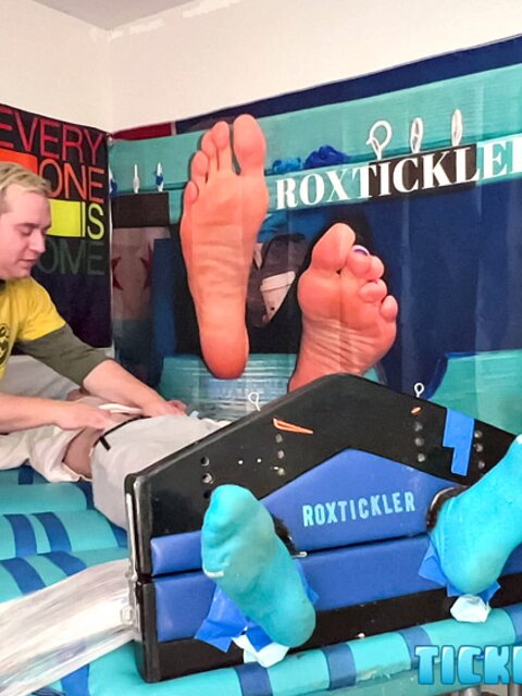Matt surprises Chase with a thorough tickling in the bedroom