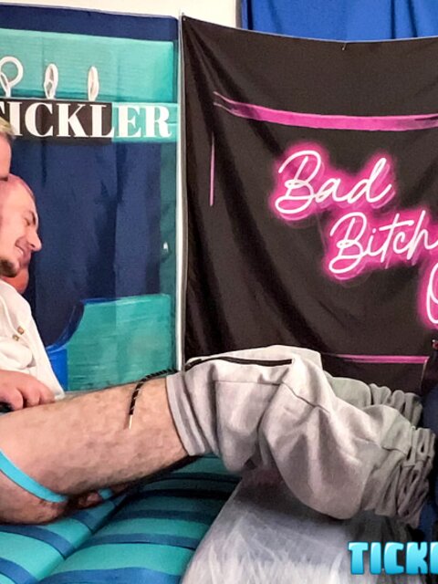 Matt surprises Chase with a thorough tickling in the bedroom