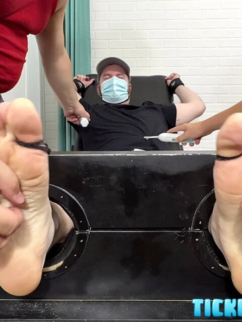 Matt and CDubs take turns tickling The Doctor’s bare feet