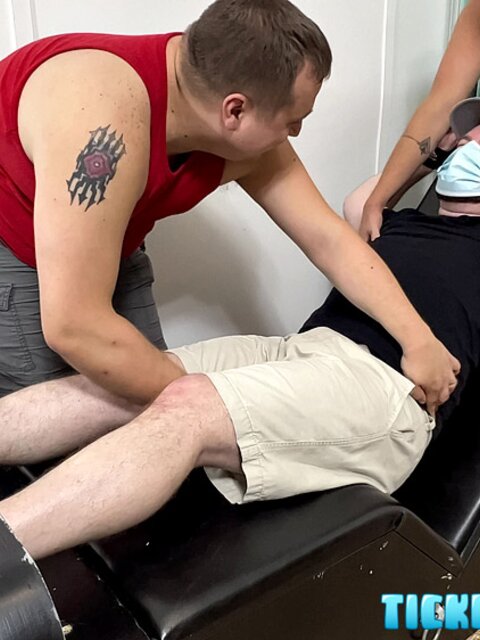 Matt and CDubs take turns tickling The Doctor’s bare feet