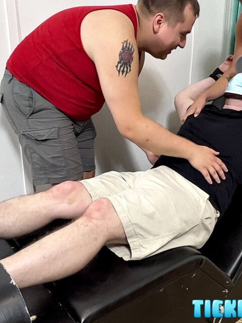 Matt and CDubs take turns tickling The Doctor’s bare feet