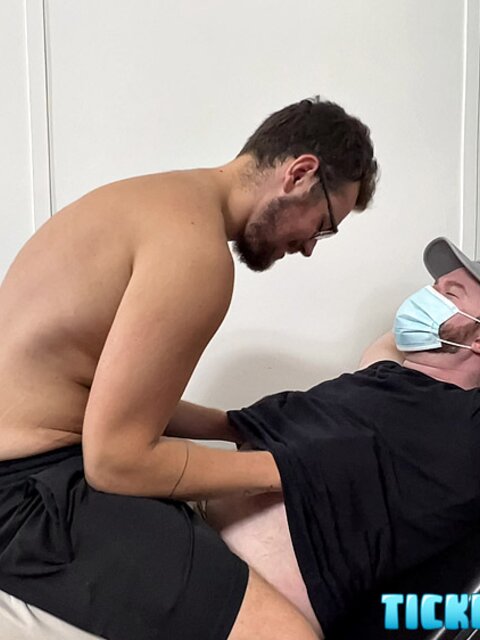 Matt and CDubs take turns tickling The Doctor’s bare feet