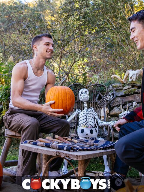 Cody Seiya and Theo Brady do hot interracial twink anal sex for Halloween