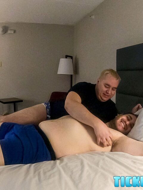 Tied Simon begs under Matt’s ruthless tickling